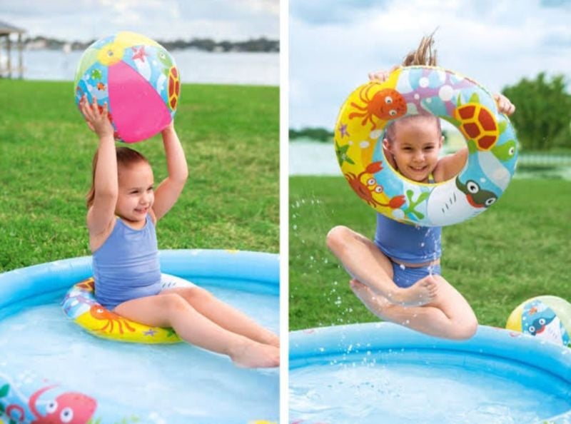 3in1 Double Ring Pool Bestway Play Pool Set With Ring Ball 48" x 8 TM(51124)