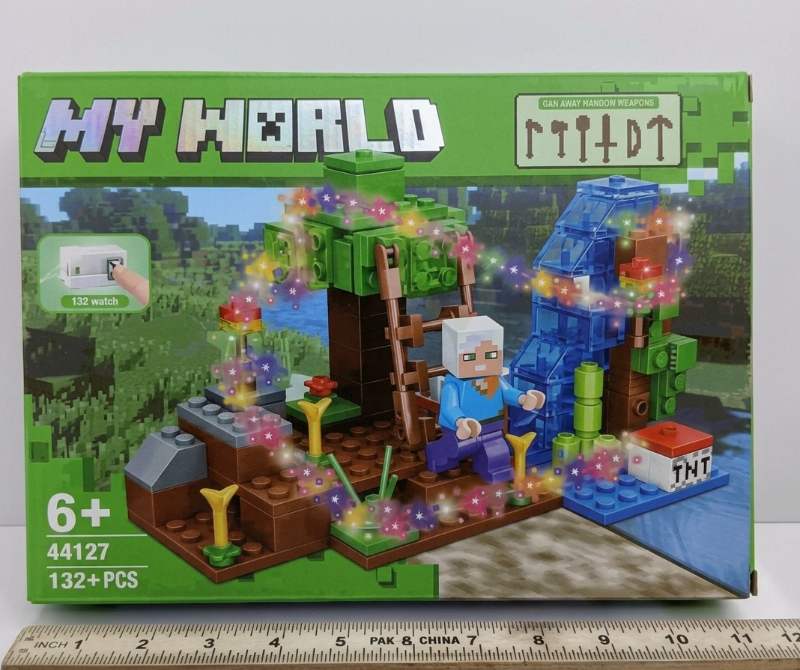 Minecraft My World Building Block Lego Compatible 132+ pieces and Minecraft Figures KT (44127)