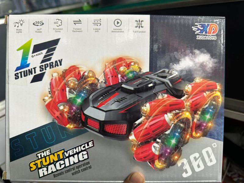 RC 2.4G Drift Stunt Car spray rotation automatic demo sound light (3688-G127A)