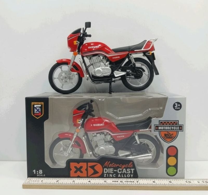 1:8 classic Suzuki GS125 motorcycle diecast sound light 8 inch length (M5SK8N-H)