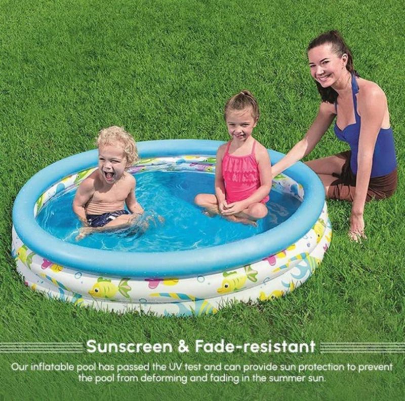 3 Ring Ocean Character Inflatable Kids Pool 140L 2Kids Space Small 3 kids space Swimming pool TM(51009)