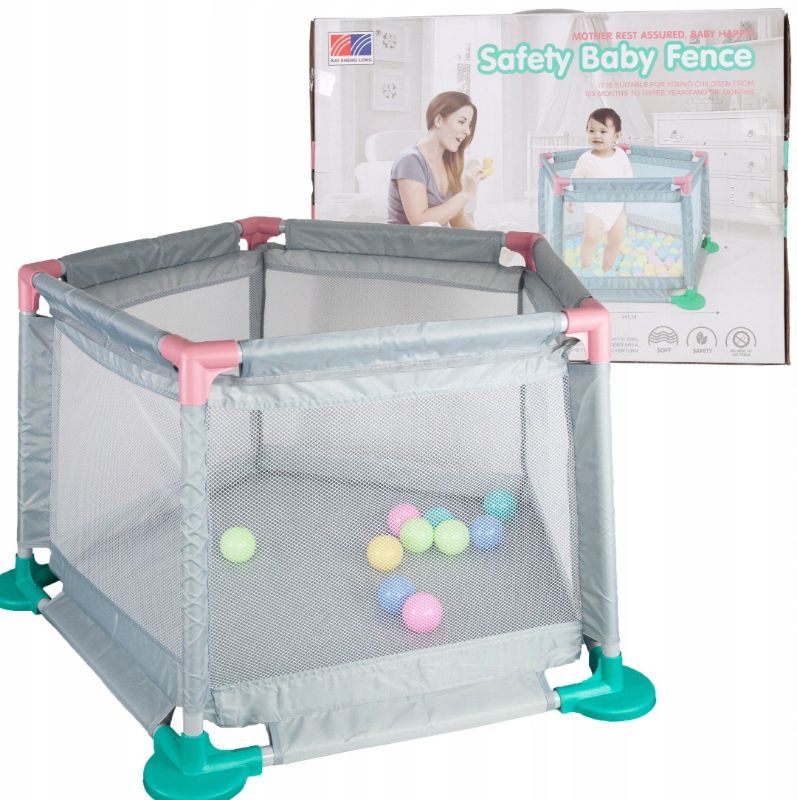 Toddler Safety Baby Fence With 10 Pcs Ocean Ball hexagonal playpen Play and Fun with secure KT(2019-5)