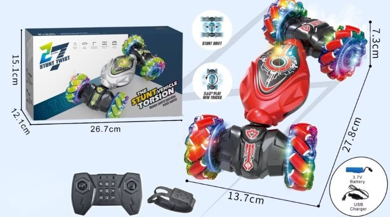 2.4Ghz High Speed Gesture Sensing RC Stunt Twist Car remote control and a watch-style (3688-G104A)