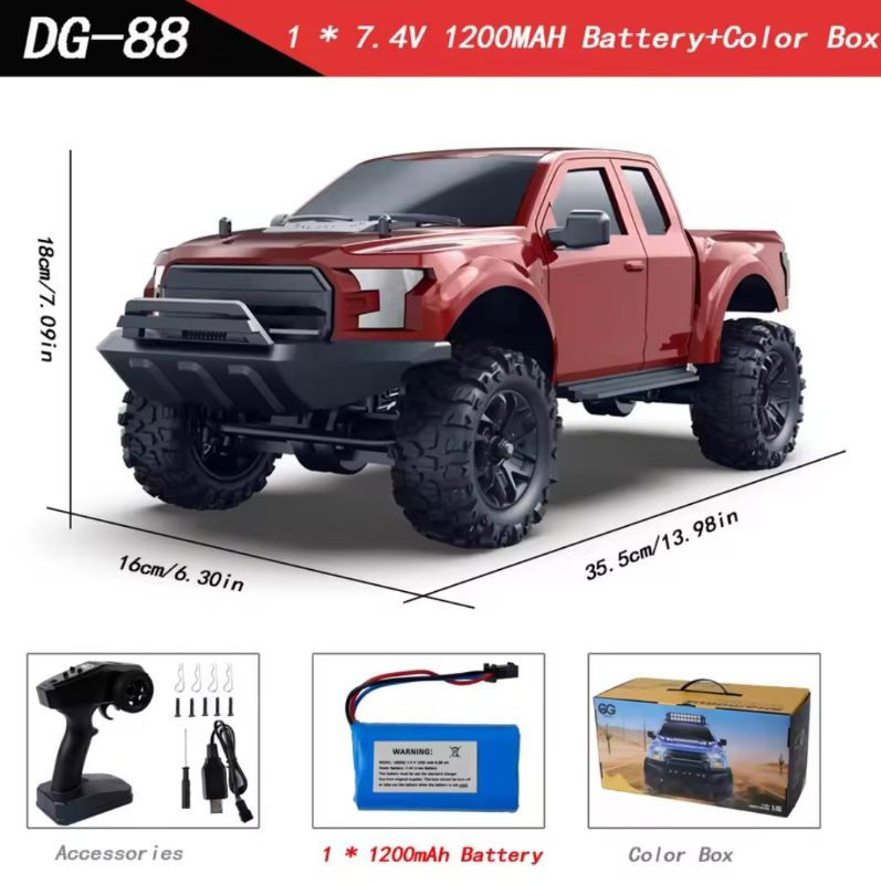 RC 4WD 2.4G Big Powerful Rock Climber Shamogui Ford Raptor Off road shock absorbers high-torque motor (DG88)