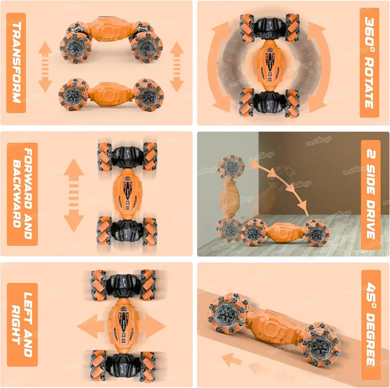 2.4G RC High Speed Night Raid Stunt car 4Wd Double Drive Flip Rotate Drifting (JD155-24A)