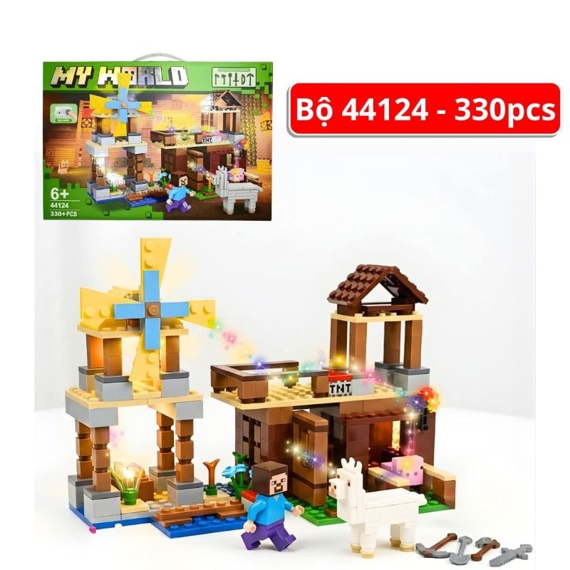 Minecraft My World Building Block Lego Compatible 230+ pieces and Minecraft Figures KT (44124)