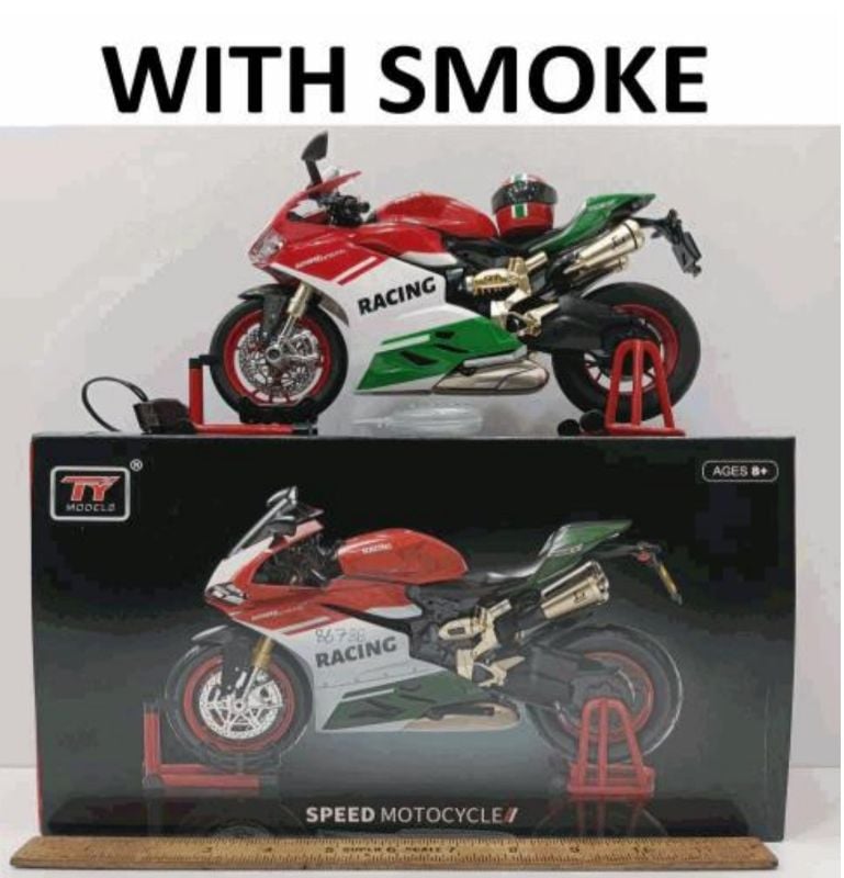 Key Start 1:9 1199 Panigale Alloy Racing Motorcycle Model Diecast with sound light spray feature (8678B)