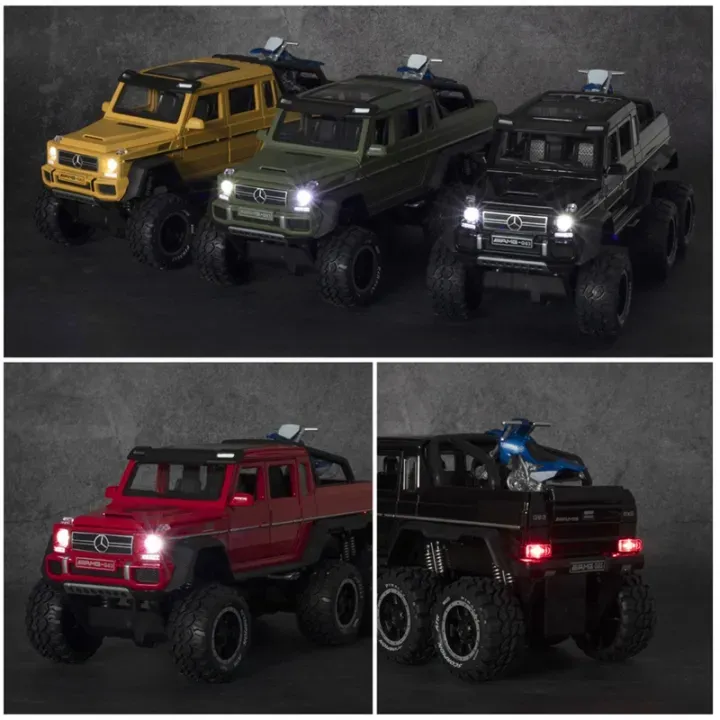 1:28 Mercedes-Benz G63 AMG 6x6 Diecast Model Car With Motorcycle (B3203 )
