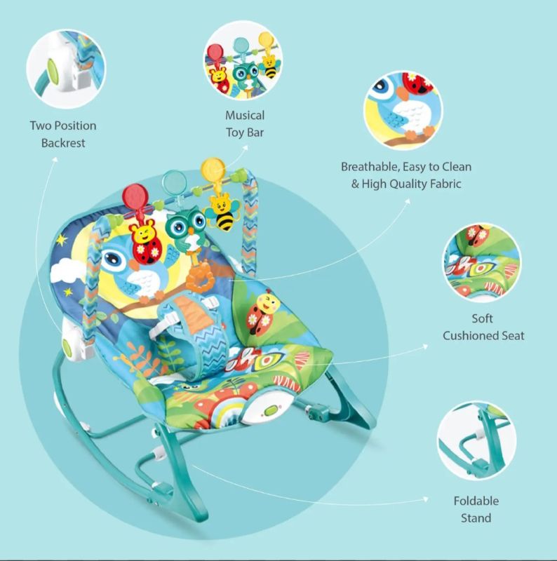 Infant-to-toddler rocker promotes comfort & security versatile 2-in-1 baby seat designed to grow with your child from birth KT(DY68146-1)