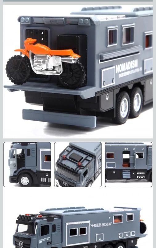 1/28 Nomadisms Arocs Unimog Truck Off Road Model Toy for Kids, Diecast Pull Back Truck Toy Car Model with Sound and Light for Kids [Pack-1] (Multi Colour) KT (MKS-F0001)