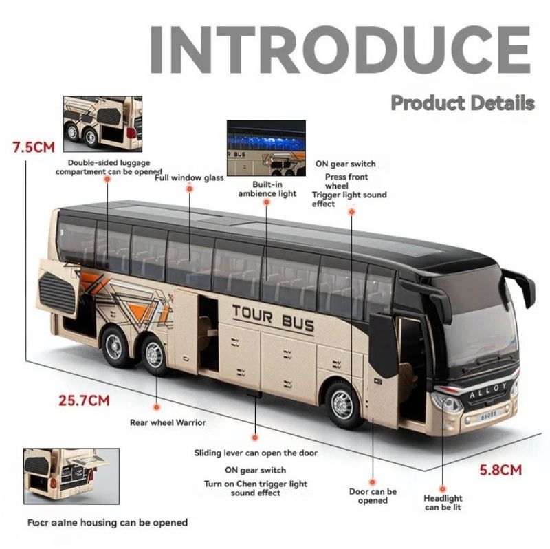 Big 1:30 Bus Die-cast 25cm length (CZ9003)