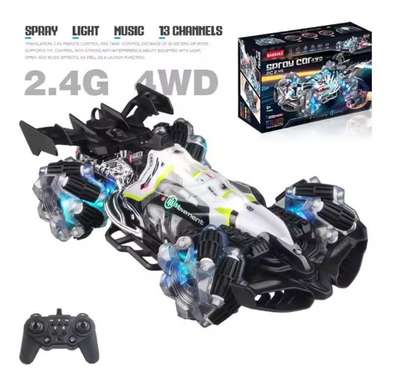 RC Big 4WD Stunt Car 2.4G multiple functions spray sound light (KC3151)