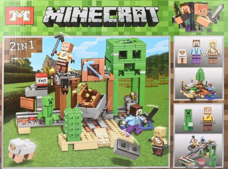Minecrat 2-in-1 Adventure Building Block Set 268 pcs Compatible with all bricks, Legos make different characters TM