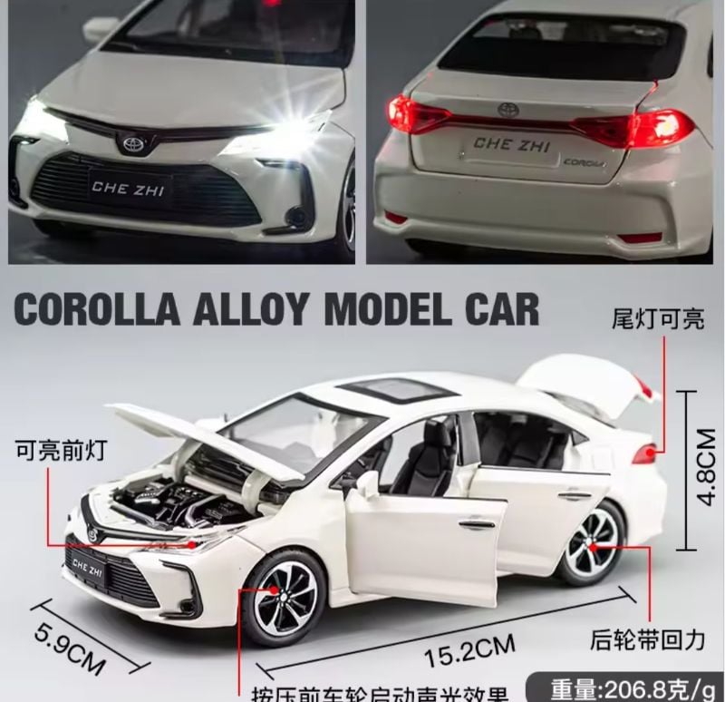 1/32 Scale Corolla Grande Diecast Sound Light Gift Toy car (CZ40A)