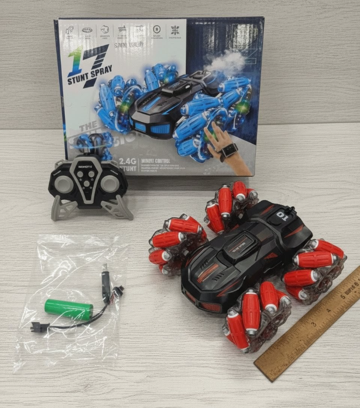 RC 2.4G Drift Stunt Car spray rotation automatic demo sound light (3688-G127A)