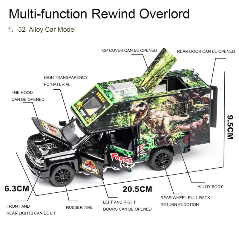 1:24 scale Diecast Dinosaur Adventure Car van (CZ021A )