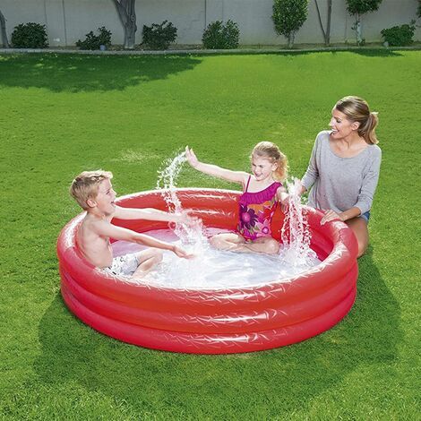 Bestway 3-Ring Inflatable Kiddie Pool Swimming pool 3 Kids space PVC bag 60x12 inches TM(51026)