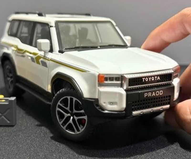 Toyota Land Cruiser Prado 1:24 Diecast Model Car | Premium Alloy Metal SUV with Lights, Sounds & Opening Doors KT (1900-480)