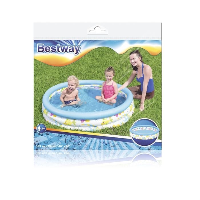 3 Ring Ocean Character Inflatable Kids Pool 140L 2Kids Space Small 3 kids space Swimming pool TM(51009)