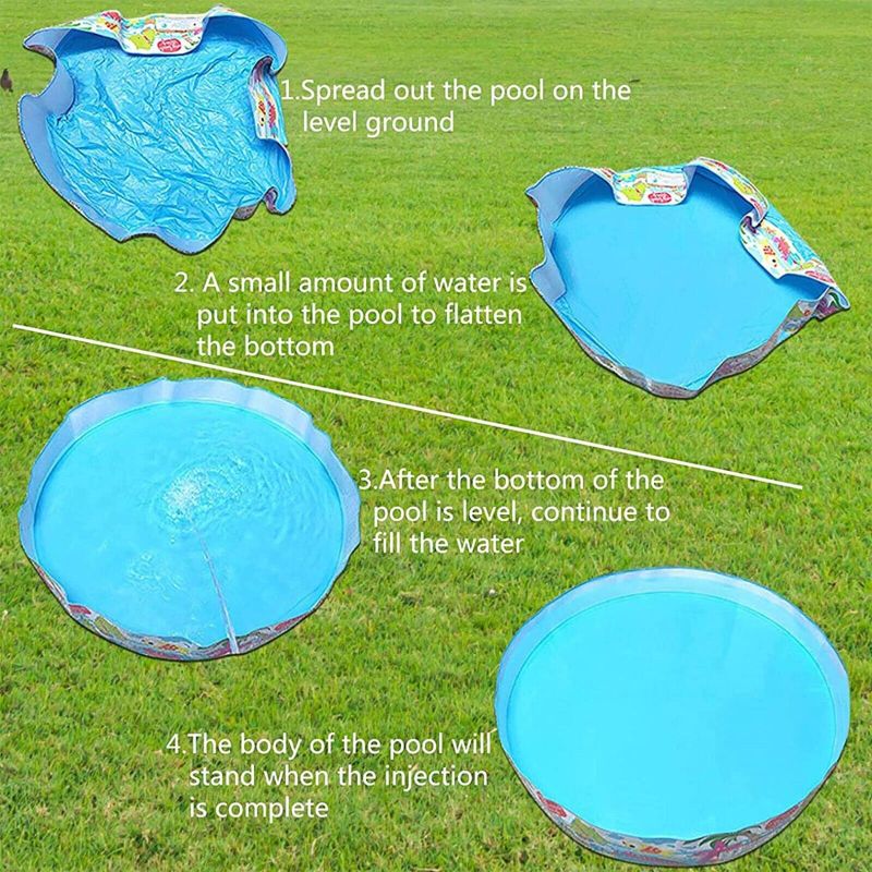 Summer Fill n Fun Kids Paddling Pools Large Size Family Pool No Need Air 0-10 ages swimming pool TM(55029)
