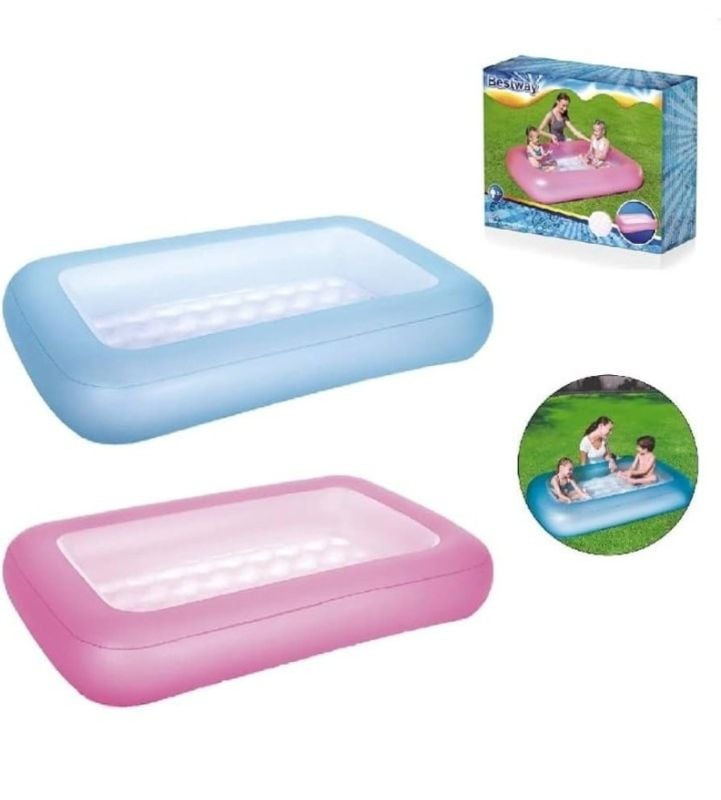 Big Comfortable Bestway Aquababes Square Inflatable Swimming Pool with repair patch 2 kids space TM (51115)