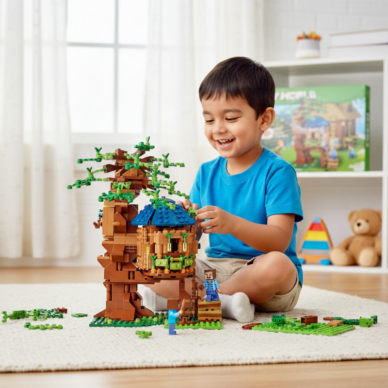 Minecraft My World Building Block Lego Compatible 587+ pieces and Minecraft Figures KT (44123)