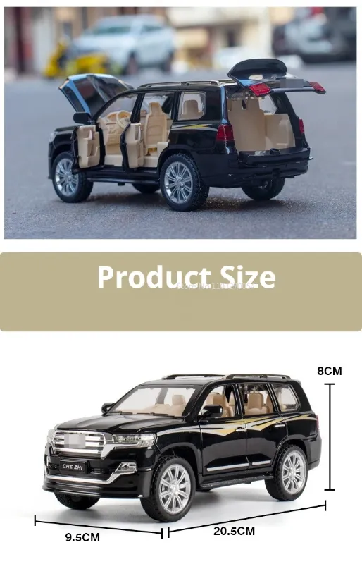 Die-cast 1/24 Toyota Land Cruiser V8 pull back Sound light  LC200 (CZ123)