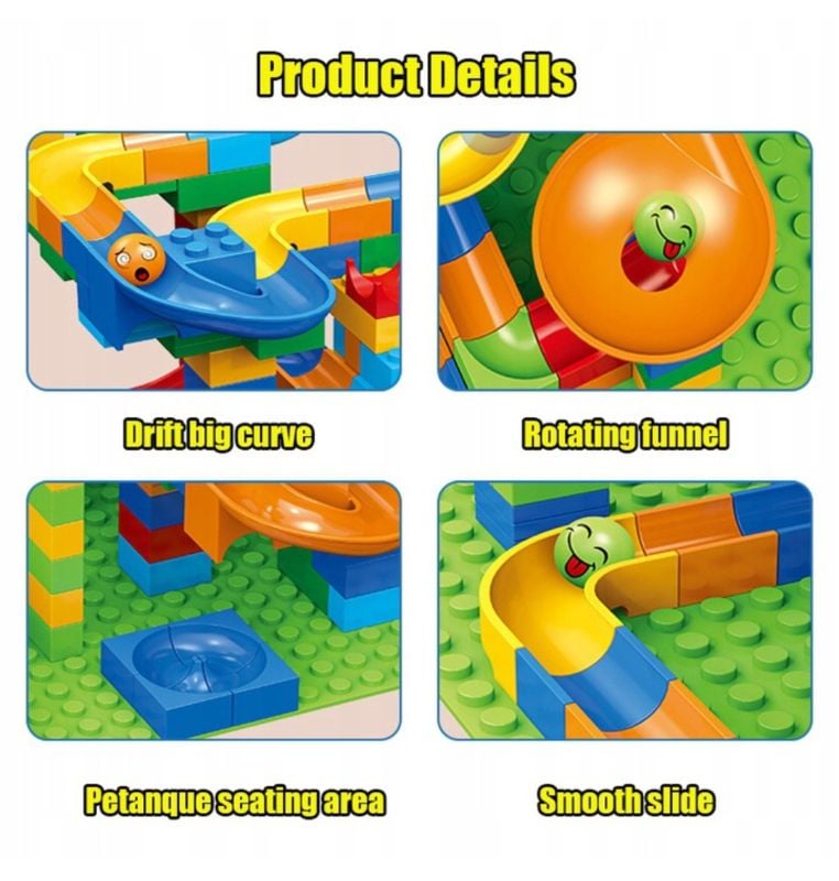Track Marble Run Building Blocks 344pcs for Boys Girls (065)