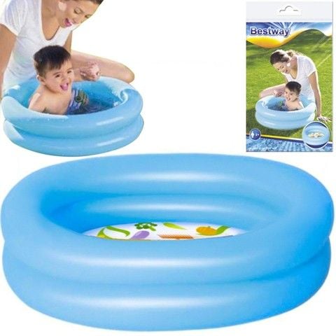 Inflatable 2 Ring Round Kiddie paddling pool 61x15 cm Bestway 0 to 2 year age Swimming pool TM(51061)