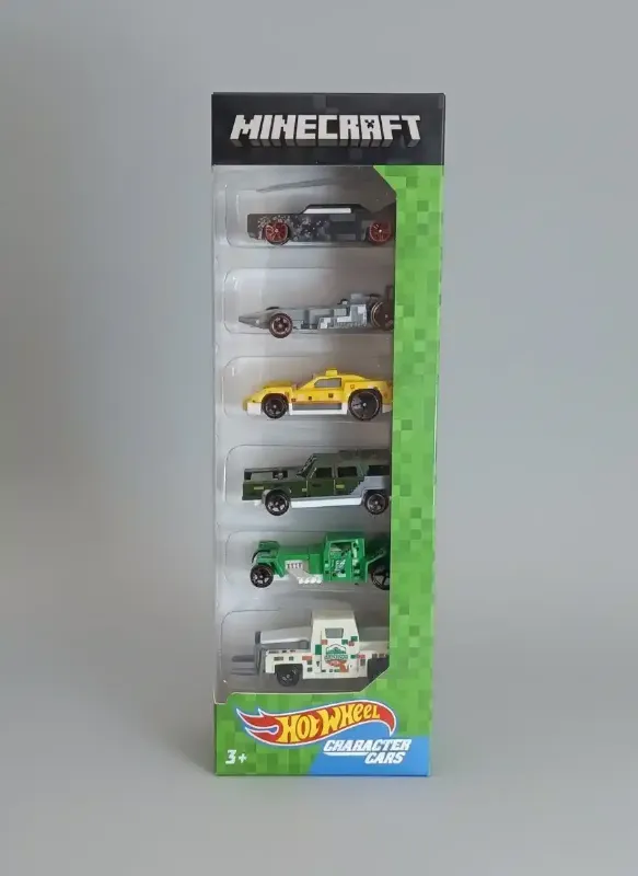 6 Hot Wheels Minecraft theme Character collector car set