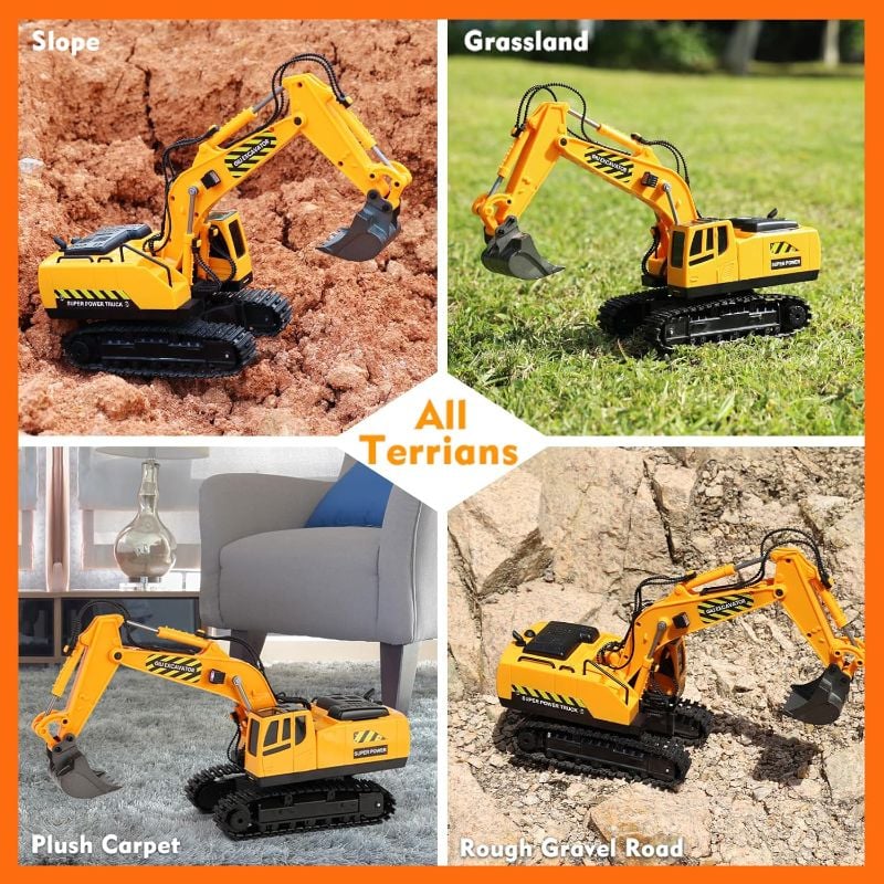 1:24 scale Engineering Truck Excavator RC Rechargeable 360 rotate Digging Sound KT (7721A)