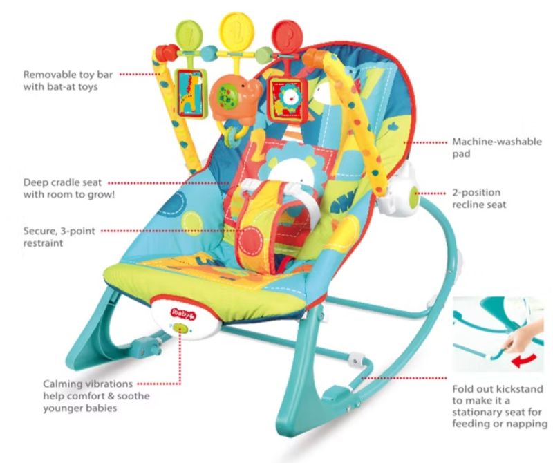 Infant-to-toddler rocker promotes comfort & security versatile 2-in-1 baby seat designed to grow with your child from birth KT(DY68146-1)