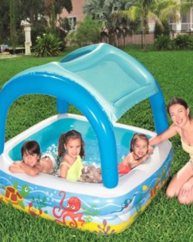 Bestway Canopy Play Pool, an inflatable children's pool designed for outdoor fun with sun protection TM (52192)