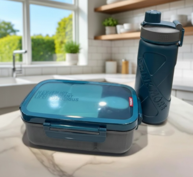 2in1 Big Lunch Box with Bottle Plastic high quality (A357A)