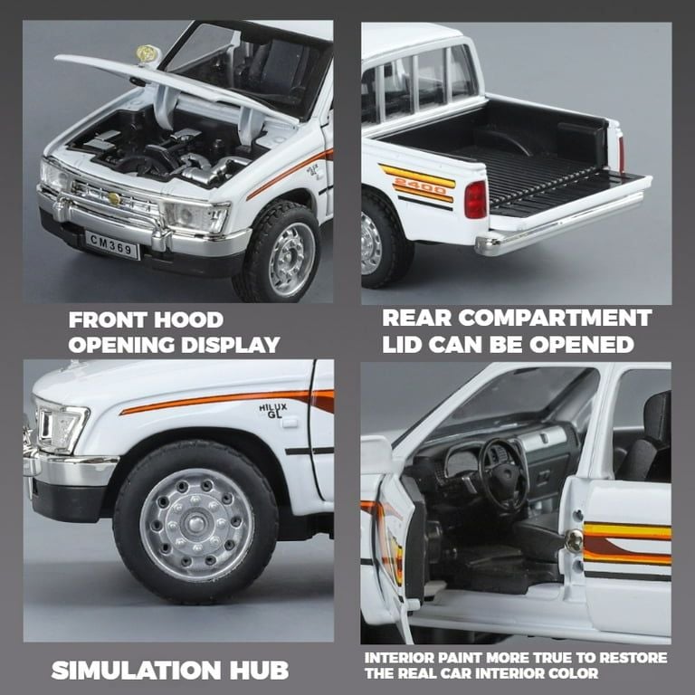 Diecast Classic Toyota Hilux pickup truck 1:32 scale sound light kids birthday toy KT (M369)