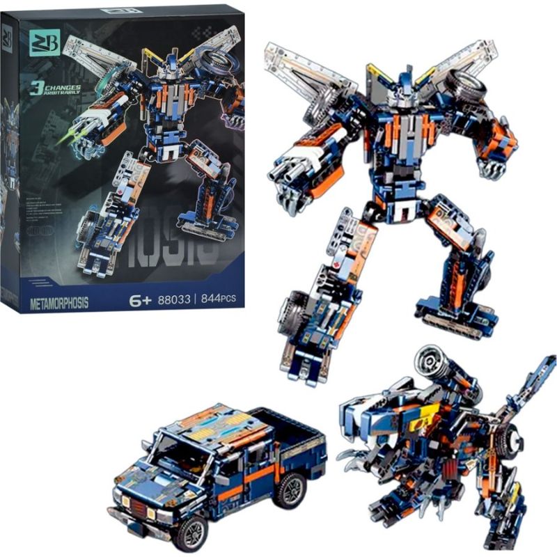 3 Style Transformation Robot Bricks building block set 844pcs (88033A)