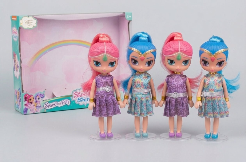 9 inch Tall Shimmer and Shine Genie Beach Dolls Character figure movable joint soft face hard plastic body KM (PL056)
