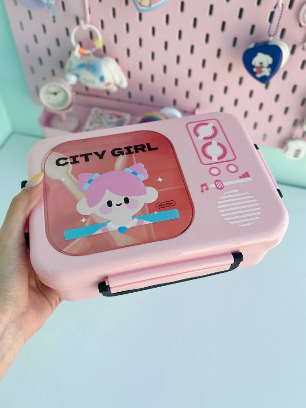 High quality City Girl Radio Lunch box Microwave, BPA Free, Secure Compartment, Leak-Proof Lid (ML-6811)