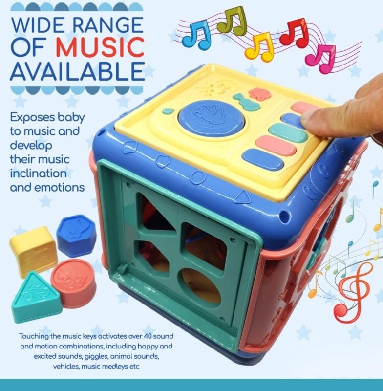 Multi function Wisdom Hexahedral 7in1 educational toy designed for toddlers Musical KT (668-176)