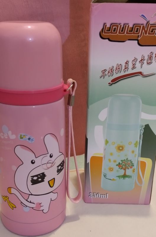 Bunny Cartoon Stainless Steel vacuum thermos water bottle with Cup  350ML