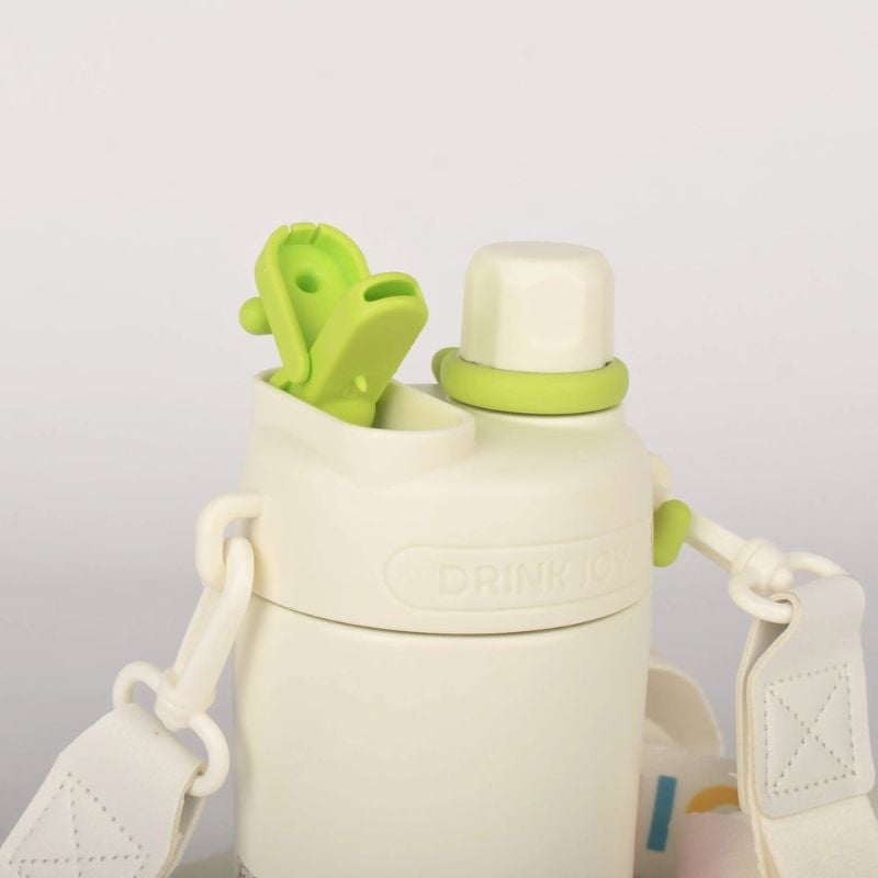White 316 grade stainless steel water bottle Double-wall vacuum insulation Water Bottle Pastel + Straw + Strap (XB-23113)