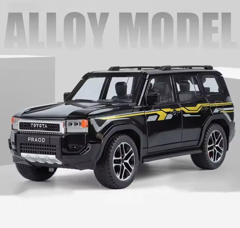 Toyota Land Cruiser Prado 1:24 Diecast Model Car | Premium Alloy Metal SUV with Lights, Sounds & Opening Doors KT (1900-480)