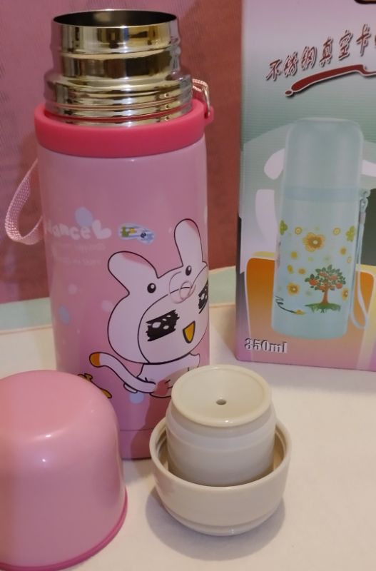 Bunny Cartoon Stainless Steel vacuum thermos water bottle with Cup  350ML