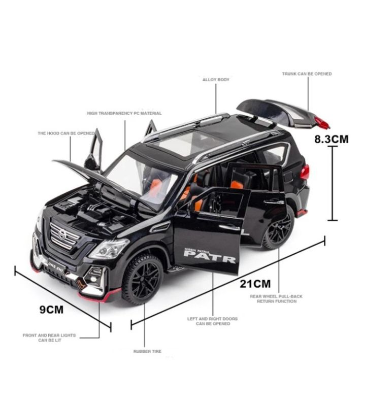 1:24 Nissan Patrol Off road Diecast Model Car sounds light (CZ136A)