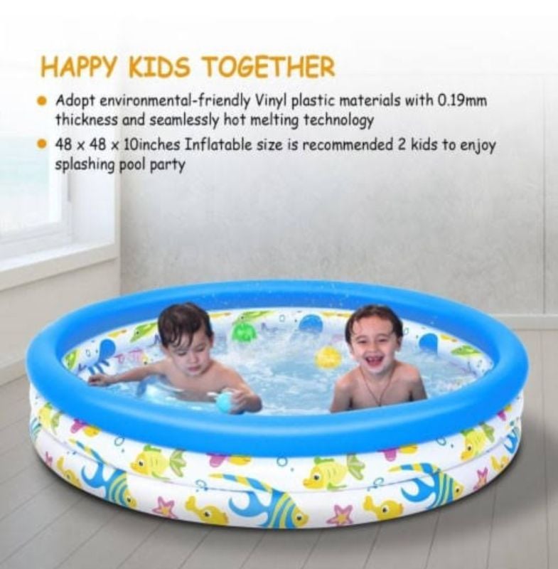 3 Ring Ocean Character Inflatable Kids Pool 140L 2Kids Space Small 3 kids space Swimming pool TM(51009)
