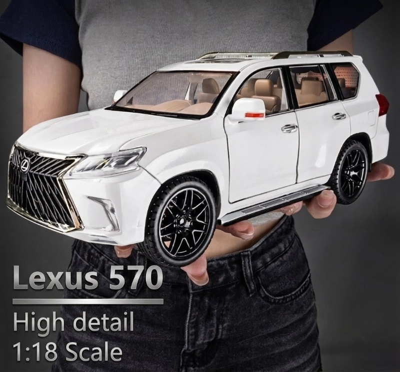 Big Lexus 570 1:18 scale diecast model car high real details heavy weight Collector lover car White TM (SR-1807)