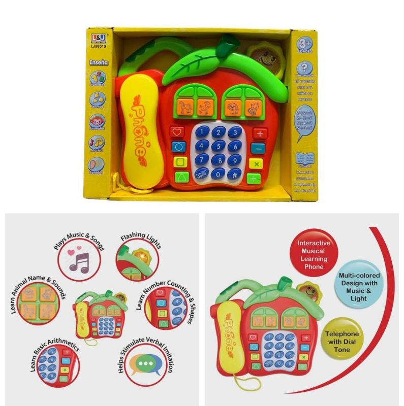Interactive musical apple-shaped toy phone (LJ8801E)