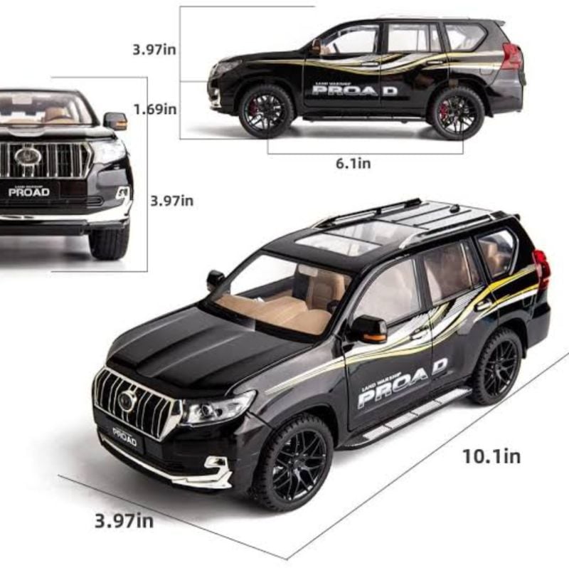 1:18 scale Toyota Land Cruiser Prado 4x4 die-cast metal toy vehicle Realistic Details Heavg Weight TM (CZ806A)