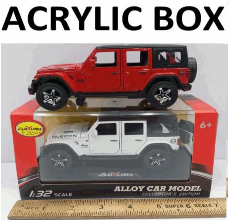 1:32 Rubicon Jeep With Acrylic display case diecast open doors Realistic details (F21003)