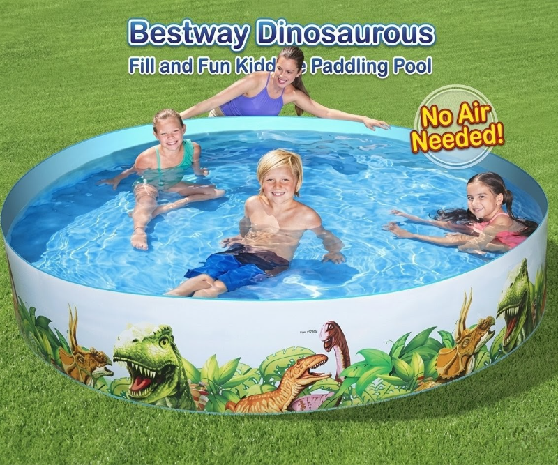 Bestway Dinosaurous Fill 'N Fun Kiddie Paddling Pool, 1.83 m x 38 cm TM(55022)